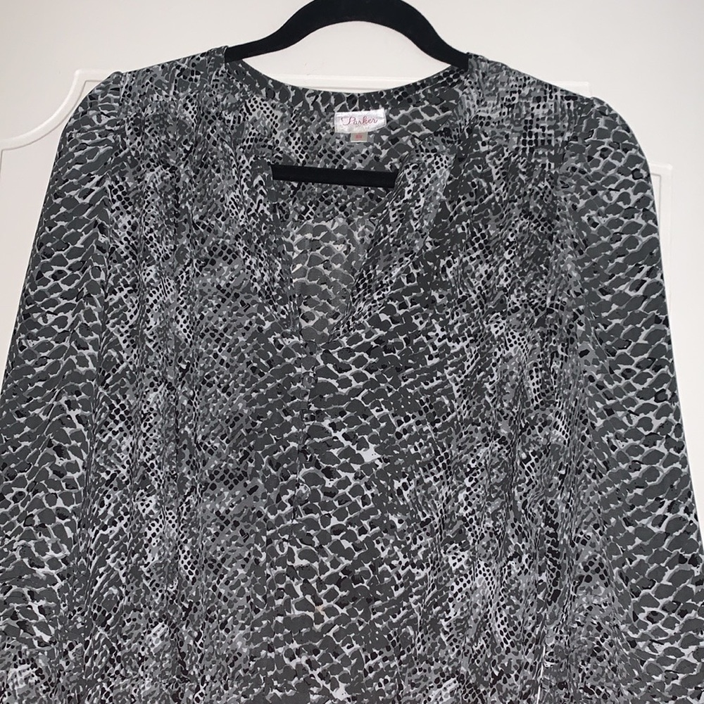 Parker snake print gray dress